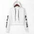Womens Letters Long Sleeve Hoodie Sweatshirt Pullover Tops - menochic